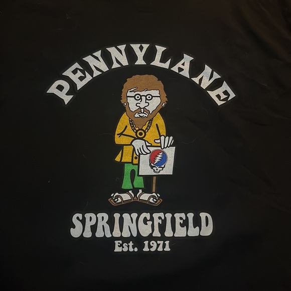 Penny lane Springfield Illinois double sided psychedelic print T-shirt men's L - Picture 2 of 8